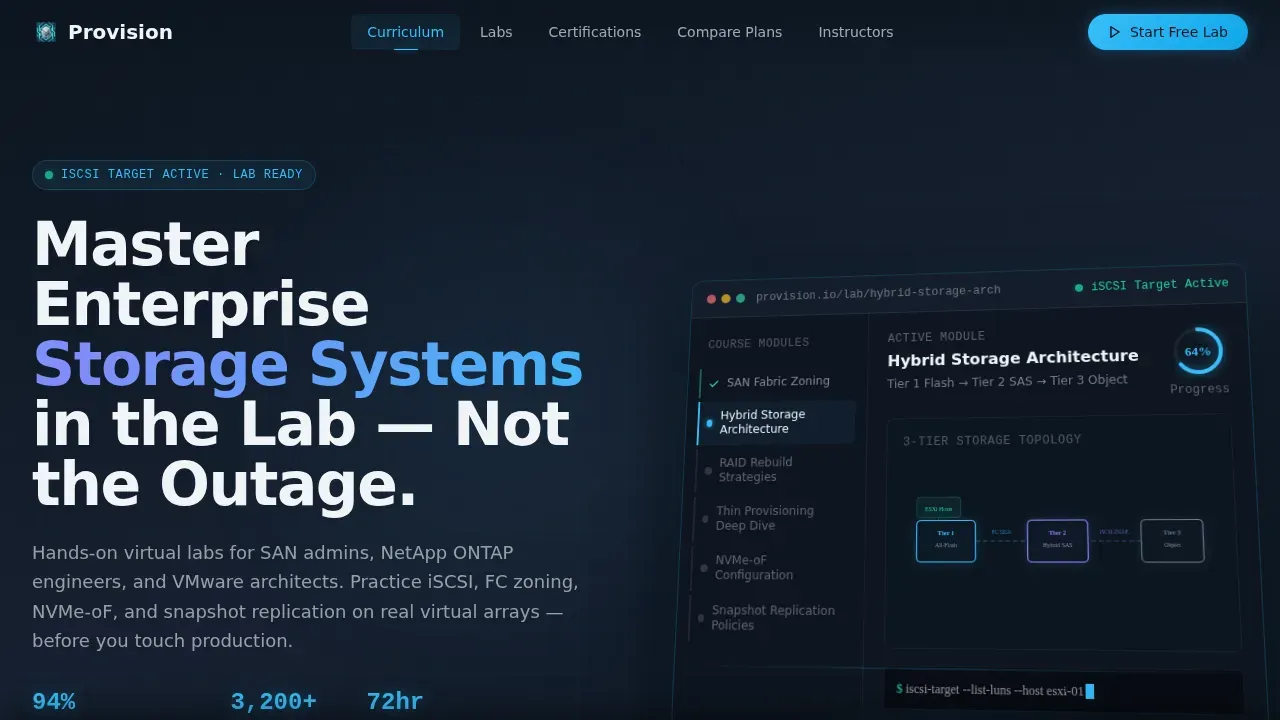 Industrial Storage Certification Landing Page Template