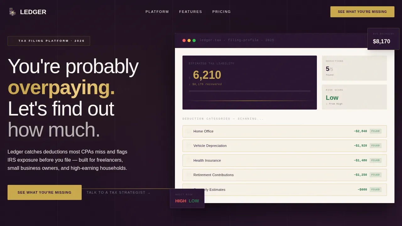 Streamlined Tax Preparation Landing Page Template
