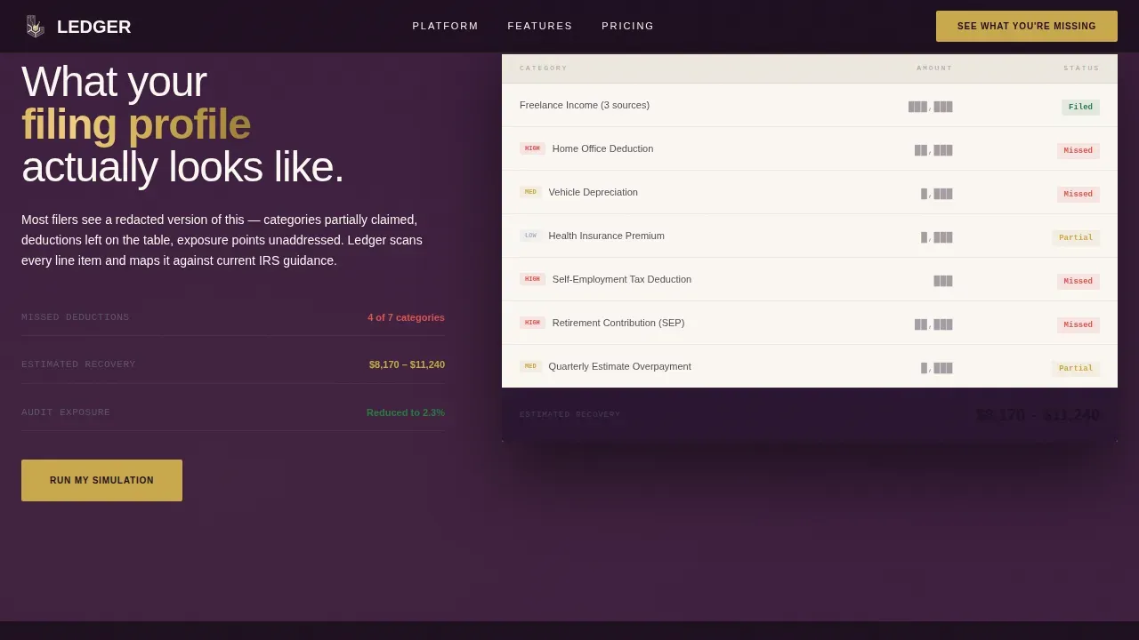 Streamlined Tax Preparation Landing Page Template