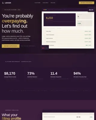 Streamlined Tax Preparation Landing Page Template