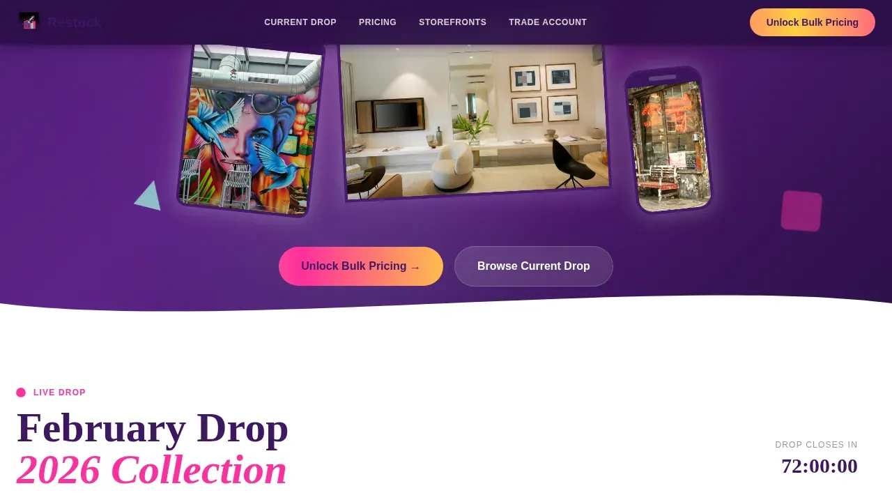 Premium Art Prints Wholesale Landing Page Template