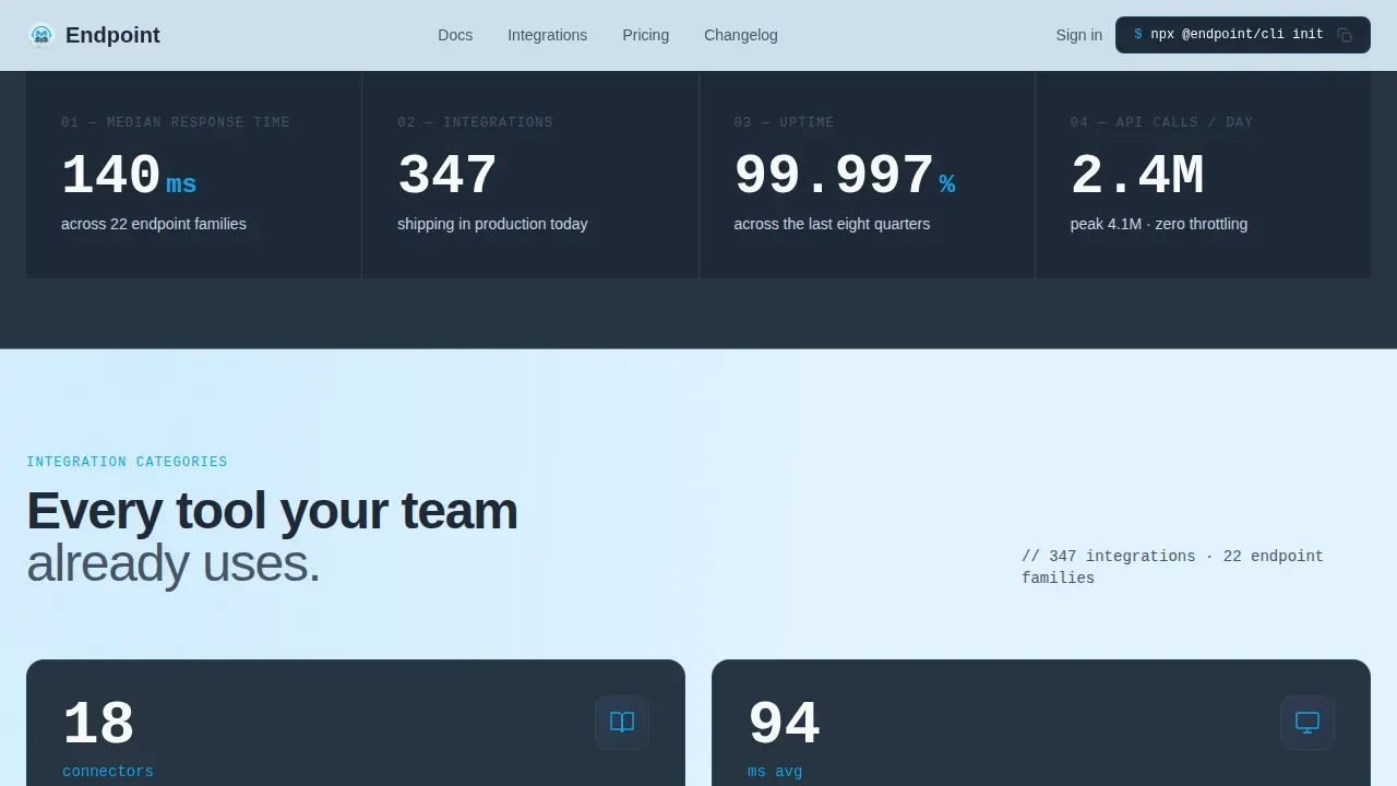 API-First PLM Platform Landing Page Template