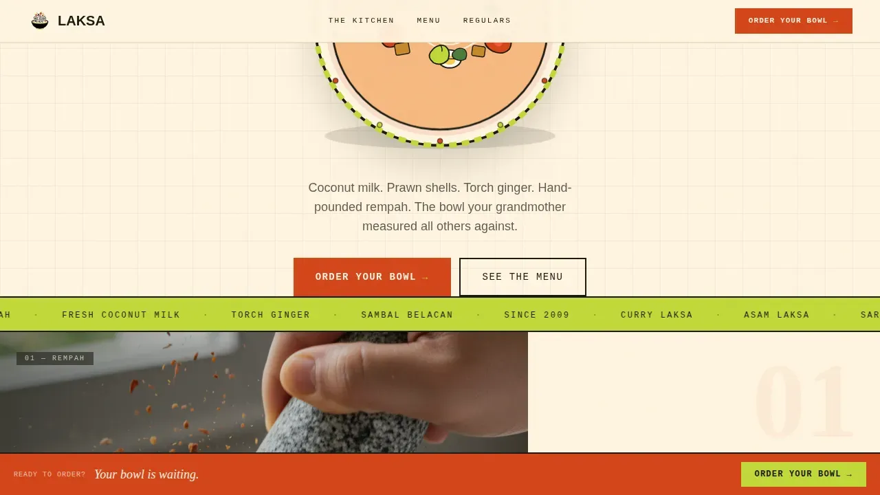 Vibrant Southeast Asian Dining Landing Page Template