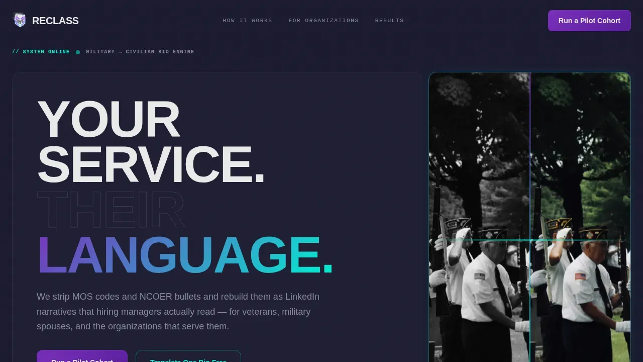 Powerful Military Transition Landing Page Template