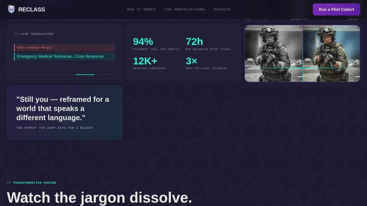 Powerful Military Transition Landing Page Template