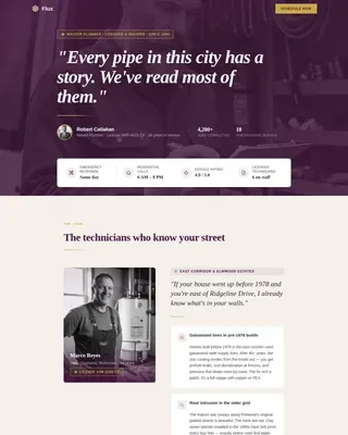 Local Master Plumber Service Area Website Template
