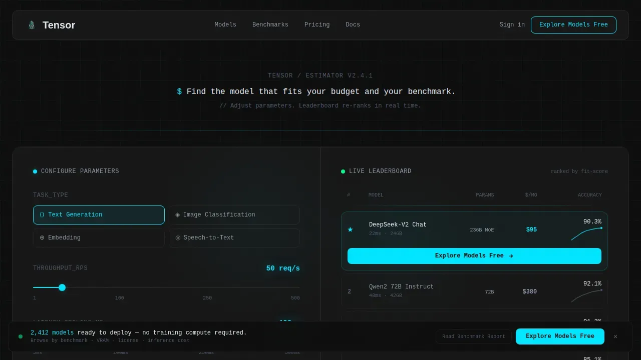 Advanced AI & Machine Learning Cost Estimator Website Template