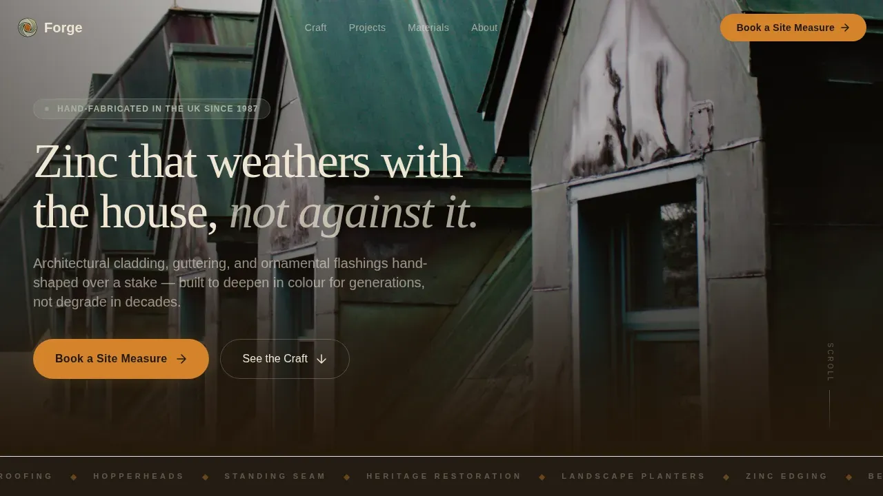 Zinc Products Appointment Booking Website Template