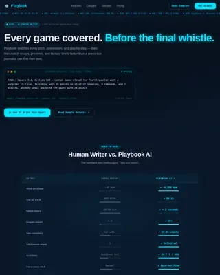 AI Sports Content Engine Landing Page Template