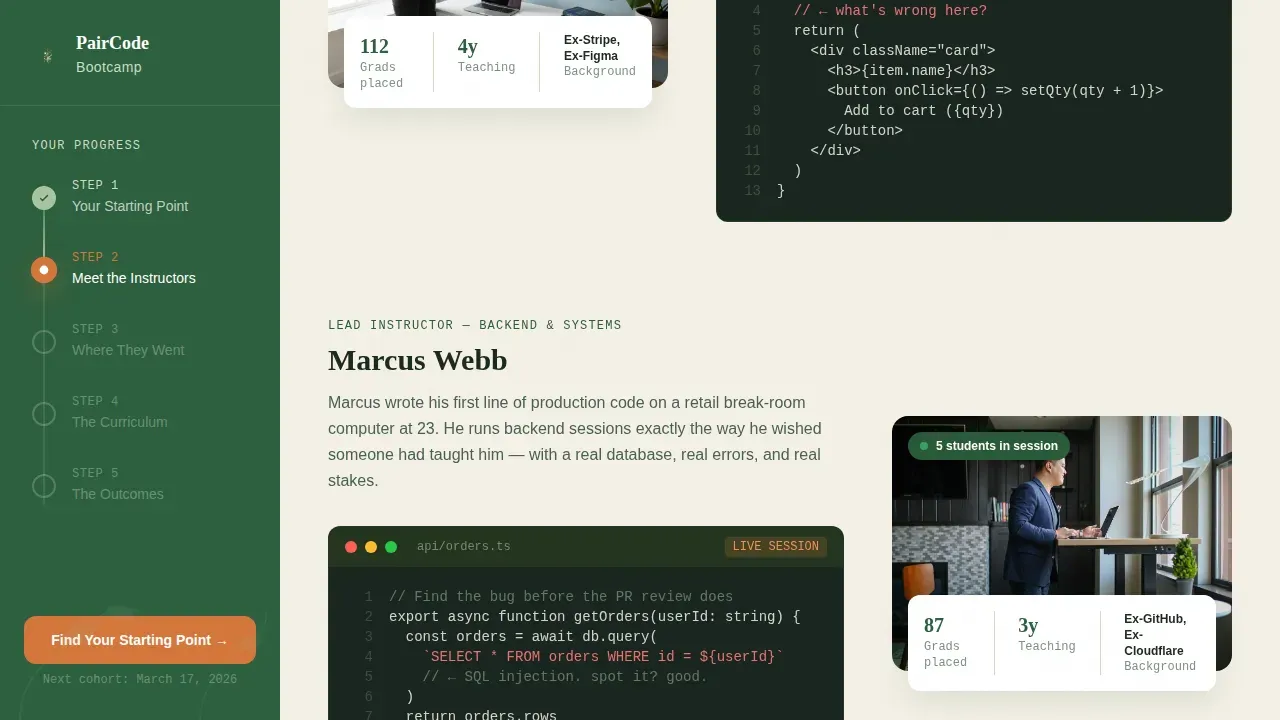 Immersive Bootcamp Landing Page Template