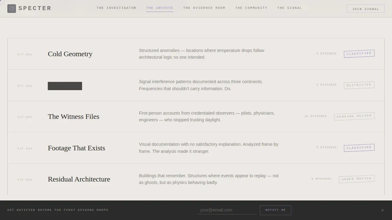 Captivating Paranormal Content Landing Page Template