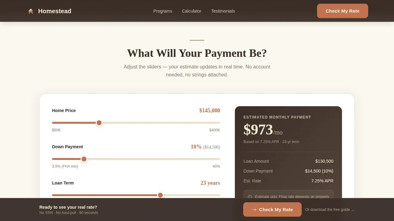Reliable Mobile Home Financing Landing Page Template