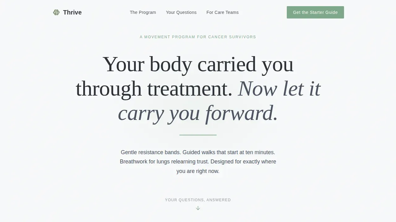 Cancer Recovery Care FAQ & Common Questions Website Template