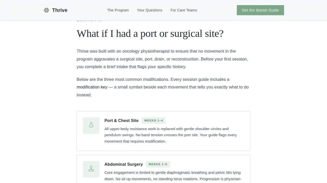 Cancer Recovery Care FAQ & Common Questions Website Template
