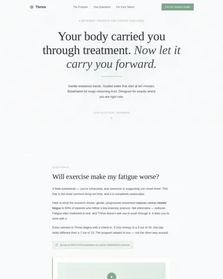Cancer Recovery Care FAQ & Common Questions Website Template