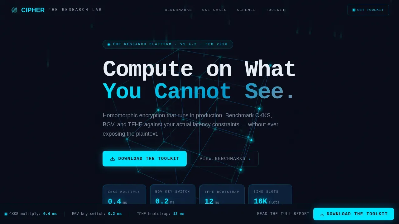 Advanced Encryption Research Landing Page Template