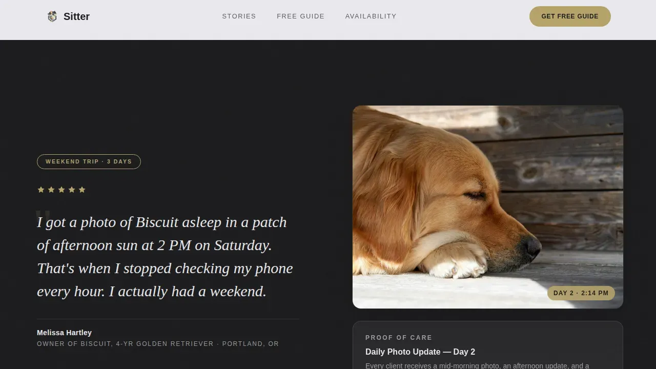 Dependable Caretaking Ads Landing Page Template