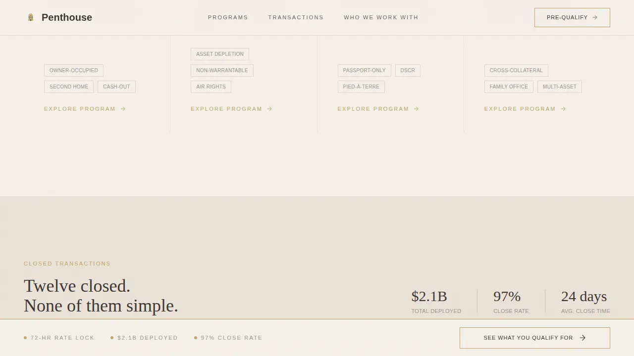 Atelier Premium Mortgage Landing Page Template
