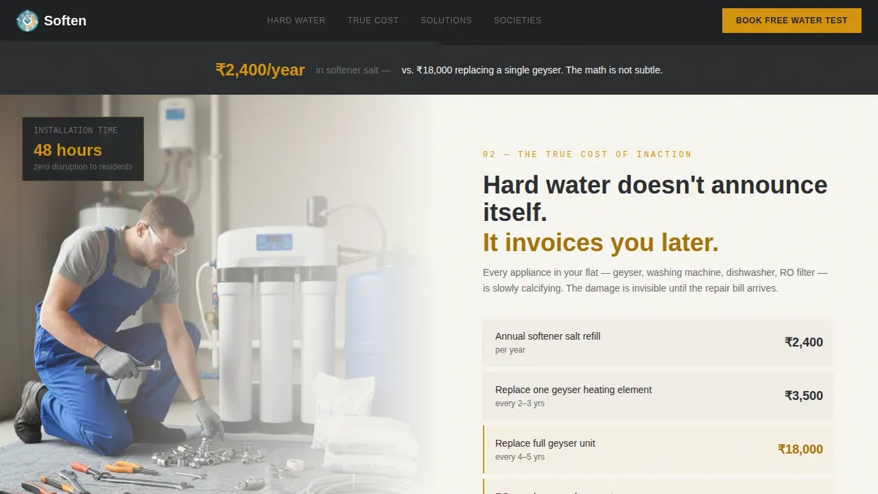 Effective Water Treatment Landing Page Template