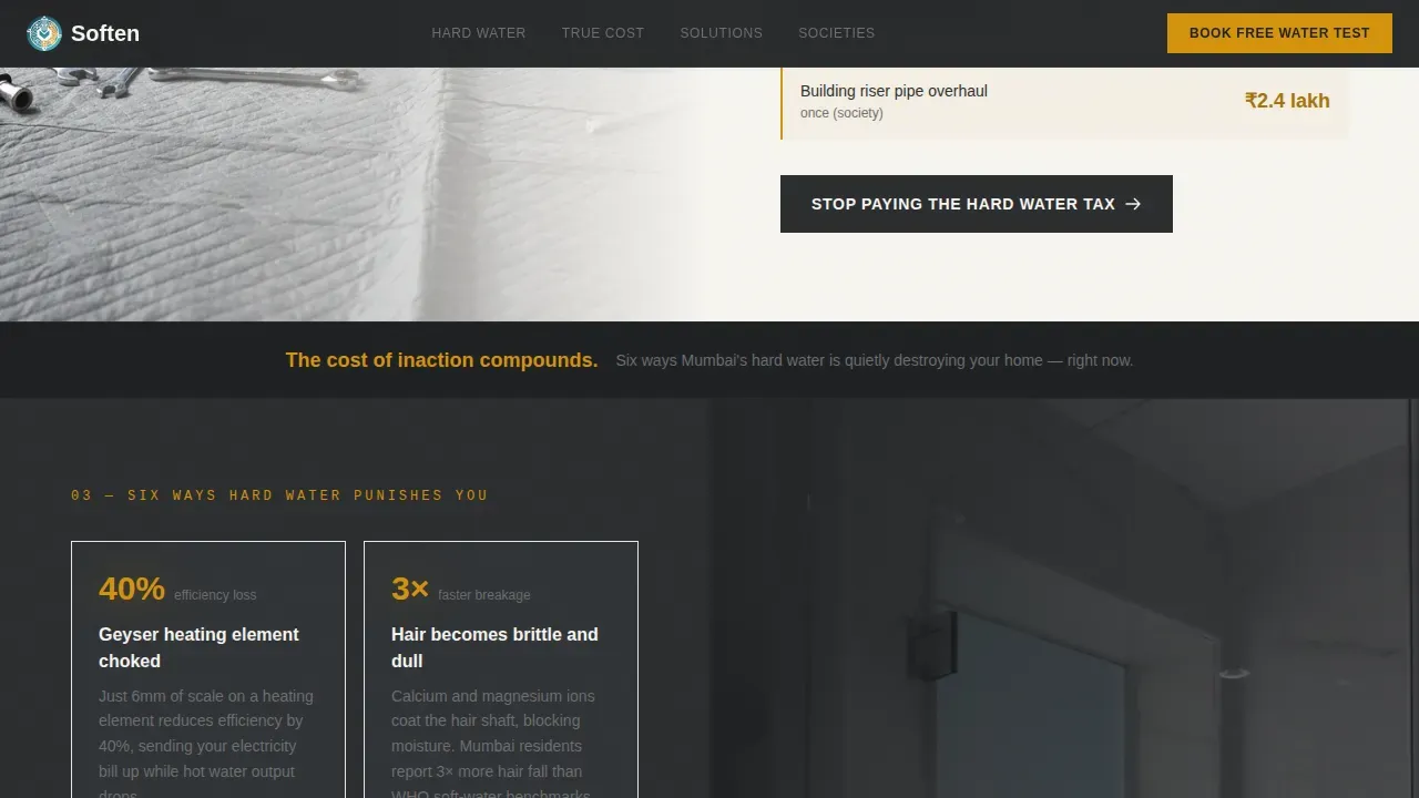 Effective Water Treatment Landing Page Template