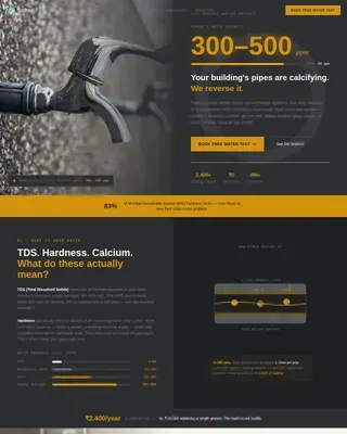 Effective Water Treatment Landing Page Template