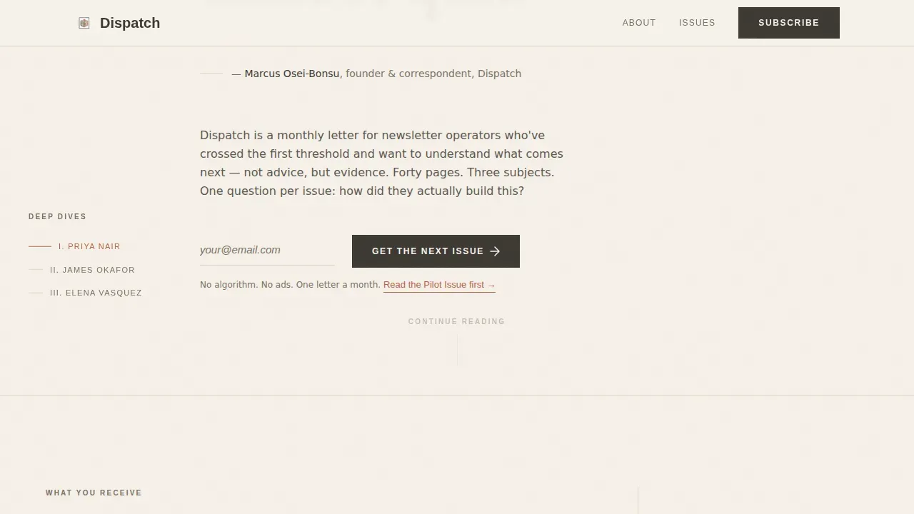 Vibrant Editorial Newsletter Landing Page Template