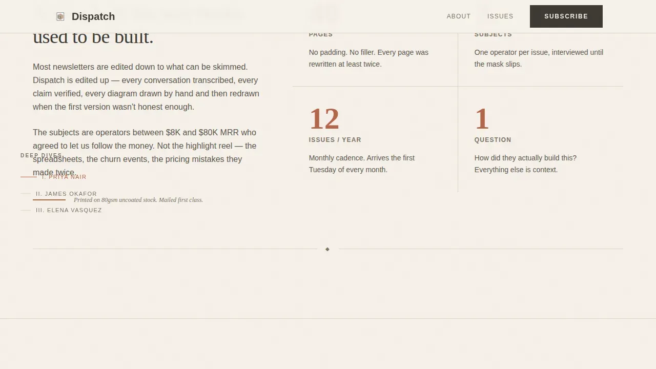 Vibrant Editorial Newsletter Landing Page Template