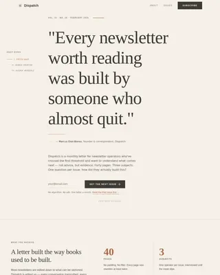 Vibrant Editorial Newsletter Landing Page Template
