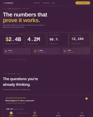 BNPL Finance Landing Page Template | Data Command