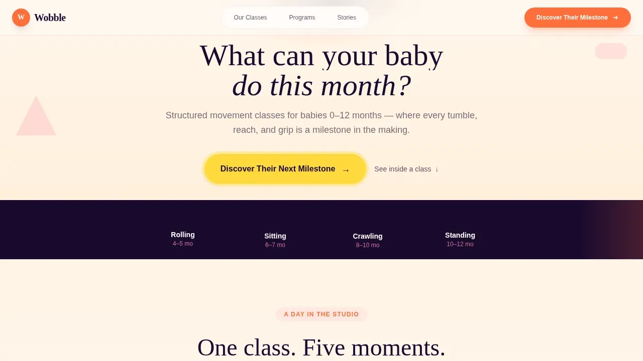 Interactive Infant Development Landing Page Template