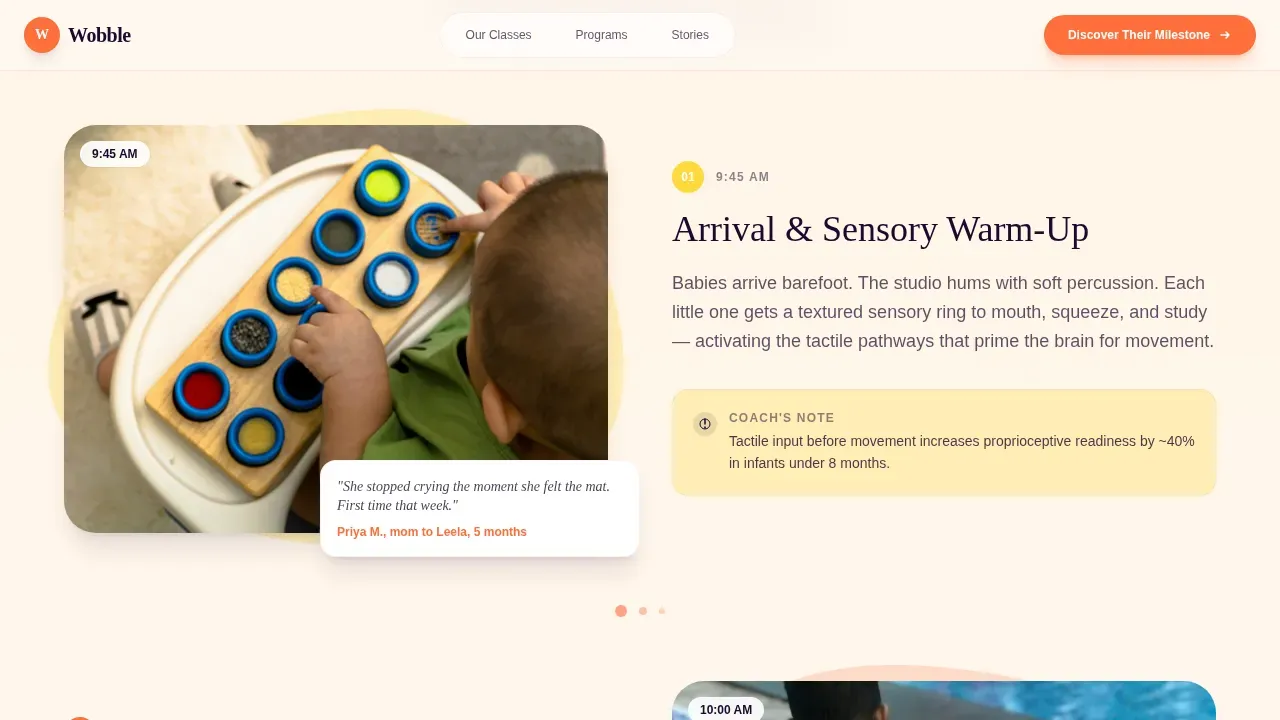 Interactive Infant Development Landing Page Template
