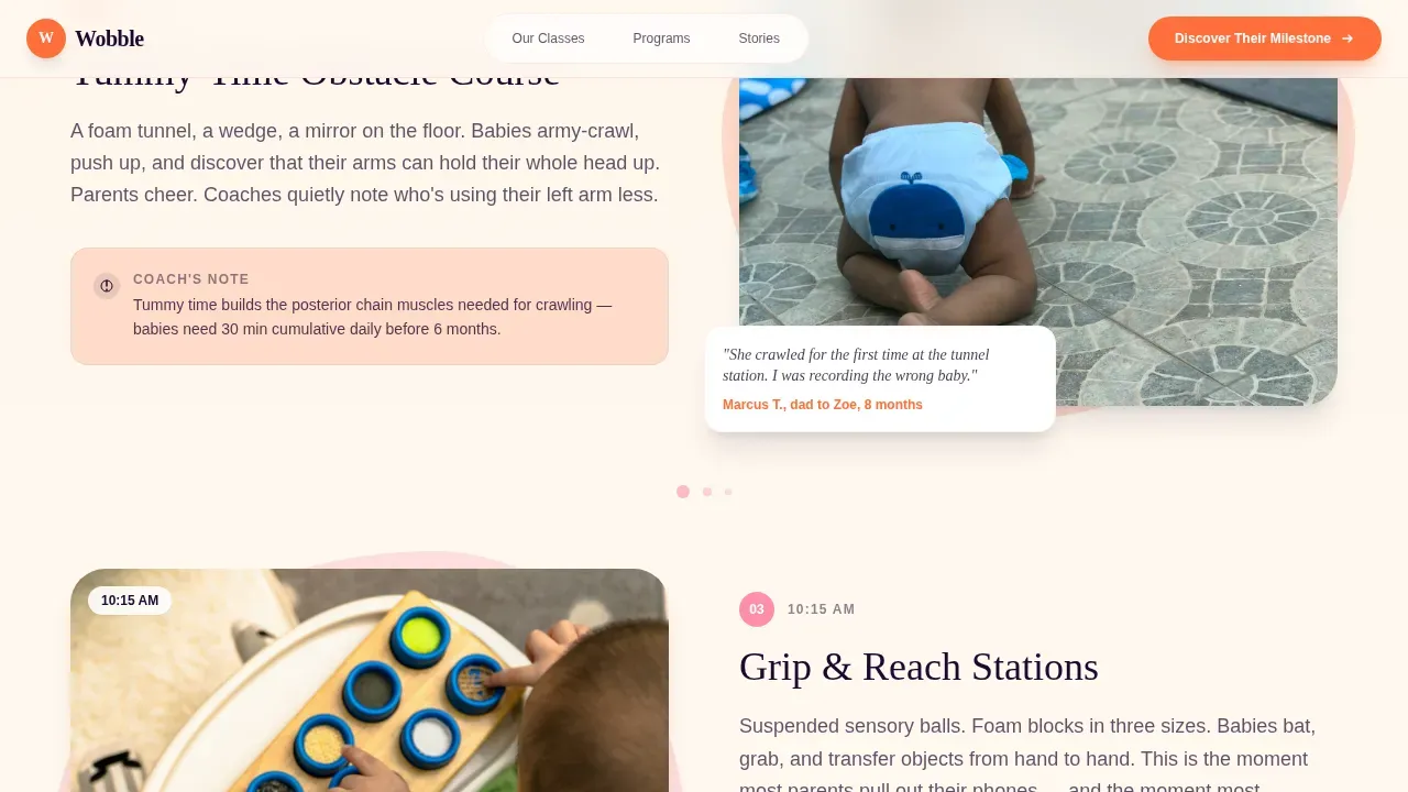 Interactive Infant Development Landing Page Template