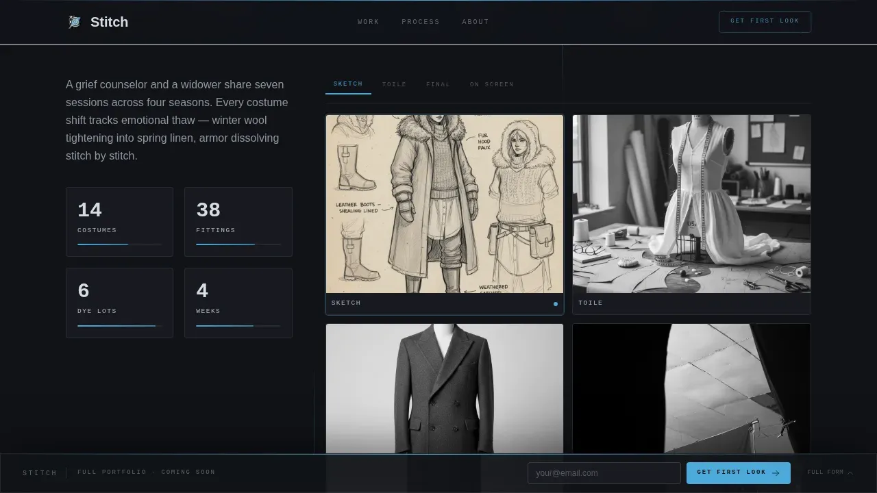 Expert Costume Design Portfolio Landing Page Template