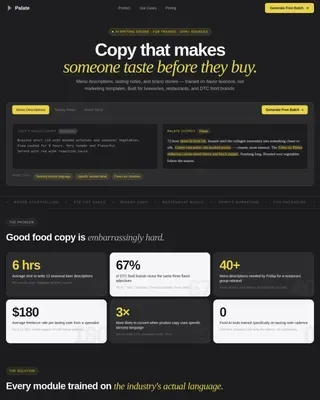 Flavor — AI-Powered Culinary Content Landing Page Template