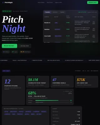 Premium Angel Investor Nights Landing Page Template