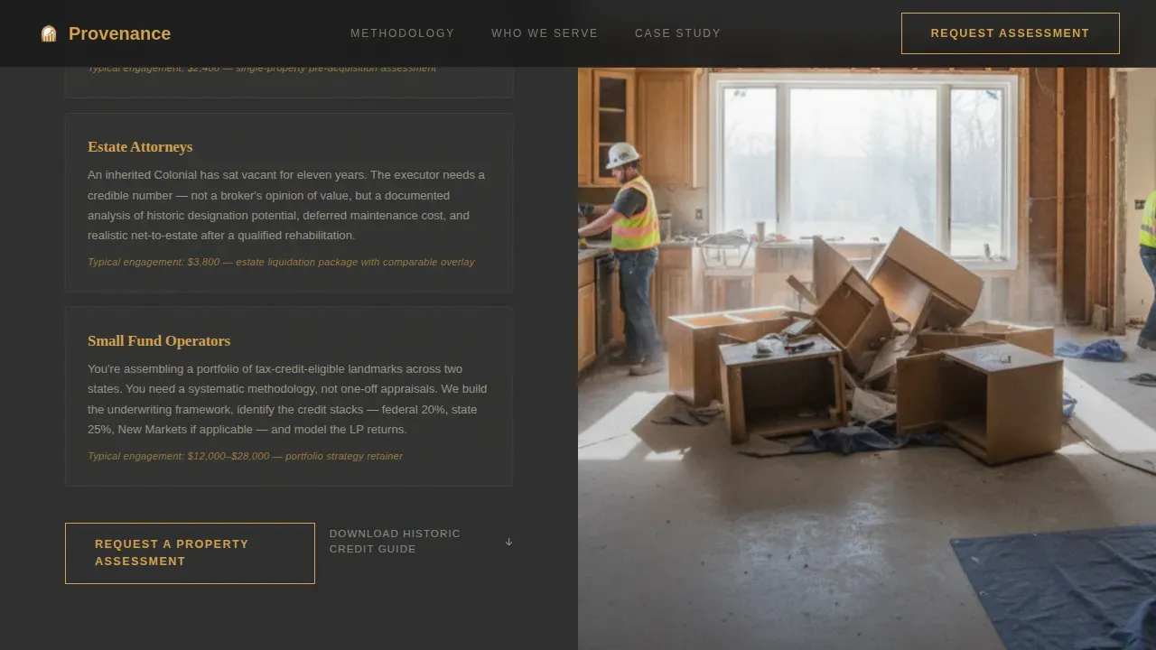 Heritage Home Investment Landing Page Template