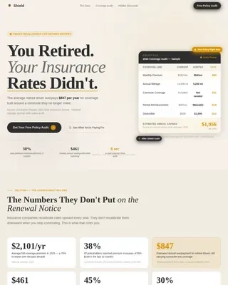 Complete Retiree Insurance Comparison Website Template