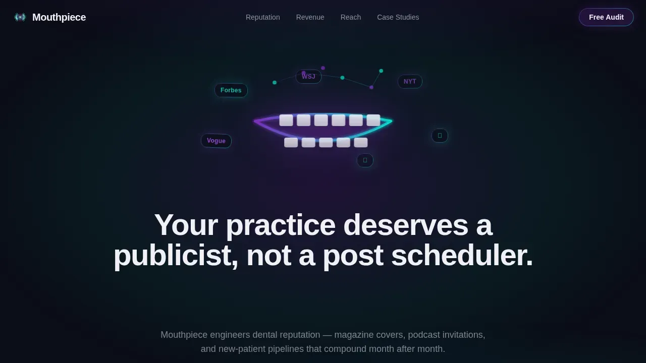 Immersive Dental PR Agency Landing Page Template