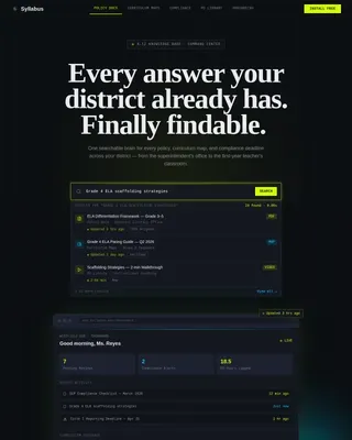 Command K-12 Learning Hub Landing Page Template