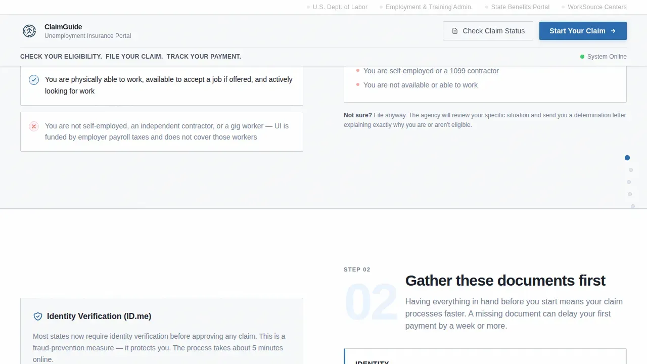 Guided Unemployment Support Landing Page Template