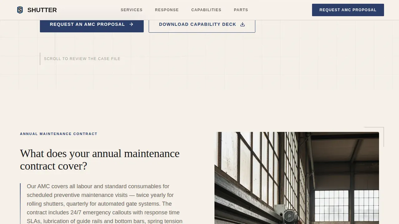 Commercial Garage Operations Landing Page Template