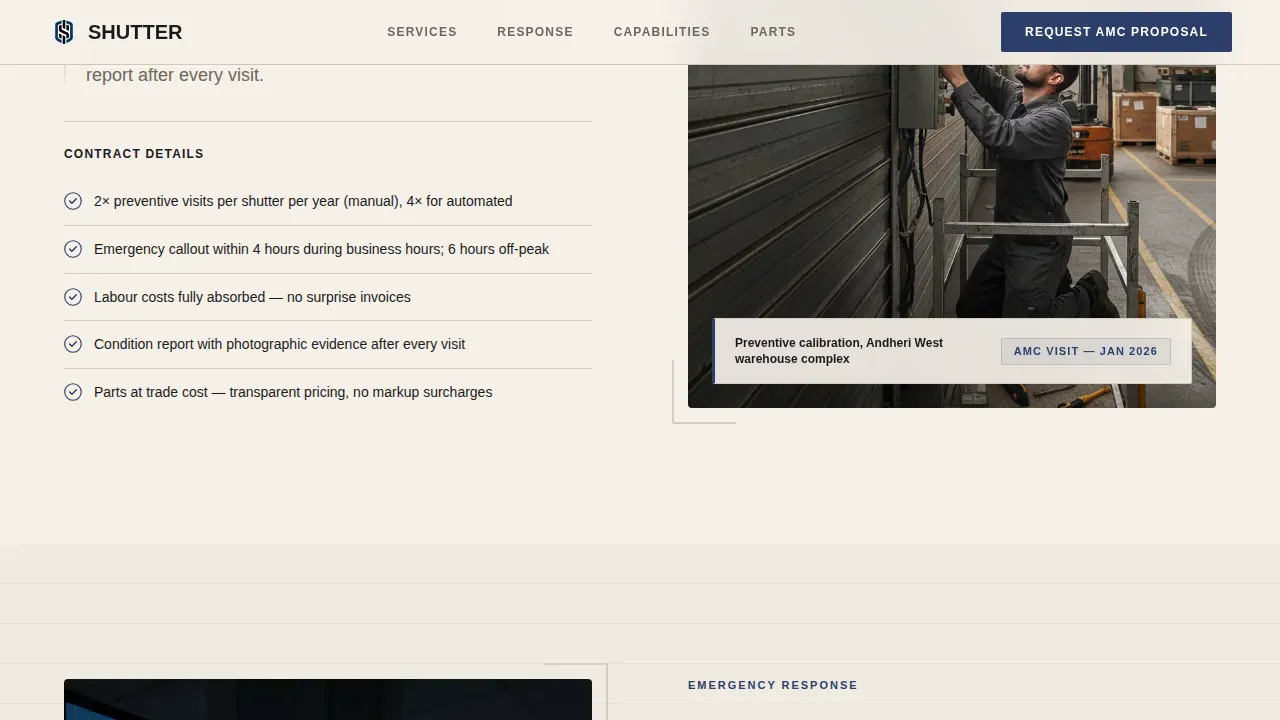 Commercial Garage Operations Landing Page Template