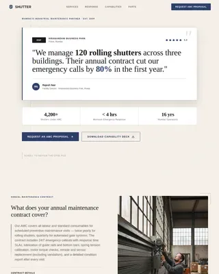 Commercial Garage Operations Landing Page Template