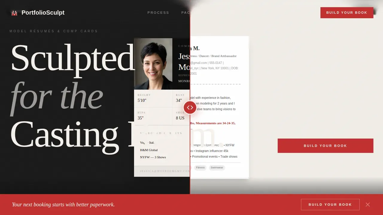 Editorial Modeling Portfolio Landing Page Template