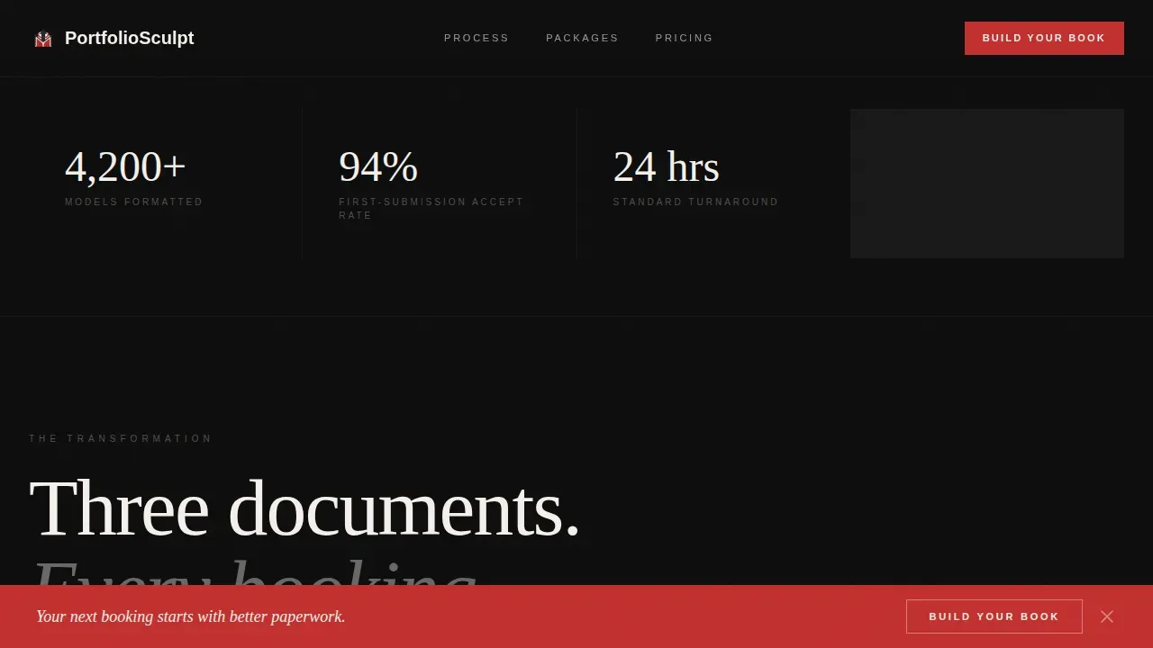 Editorial Modeling Portfolio Landing Page Template