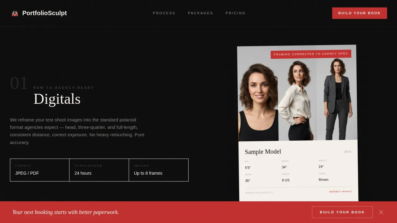 Editorial Modeling Portfolio Landing Page Template