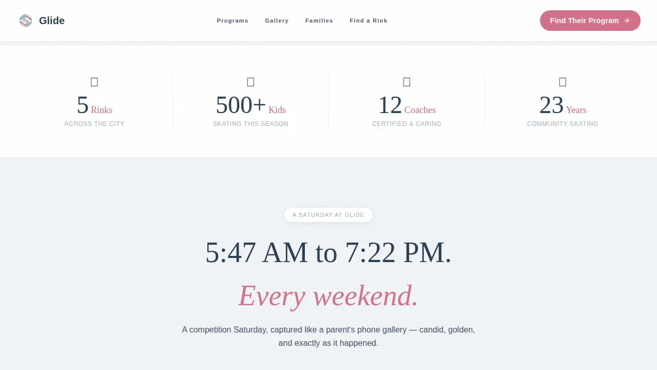 Community Youth Skating Landing Page Template