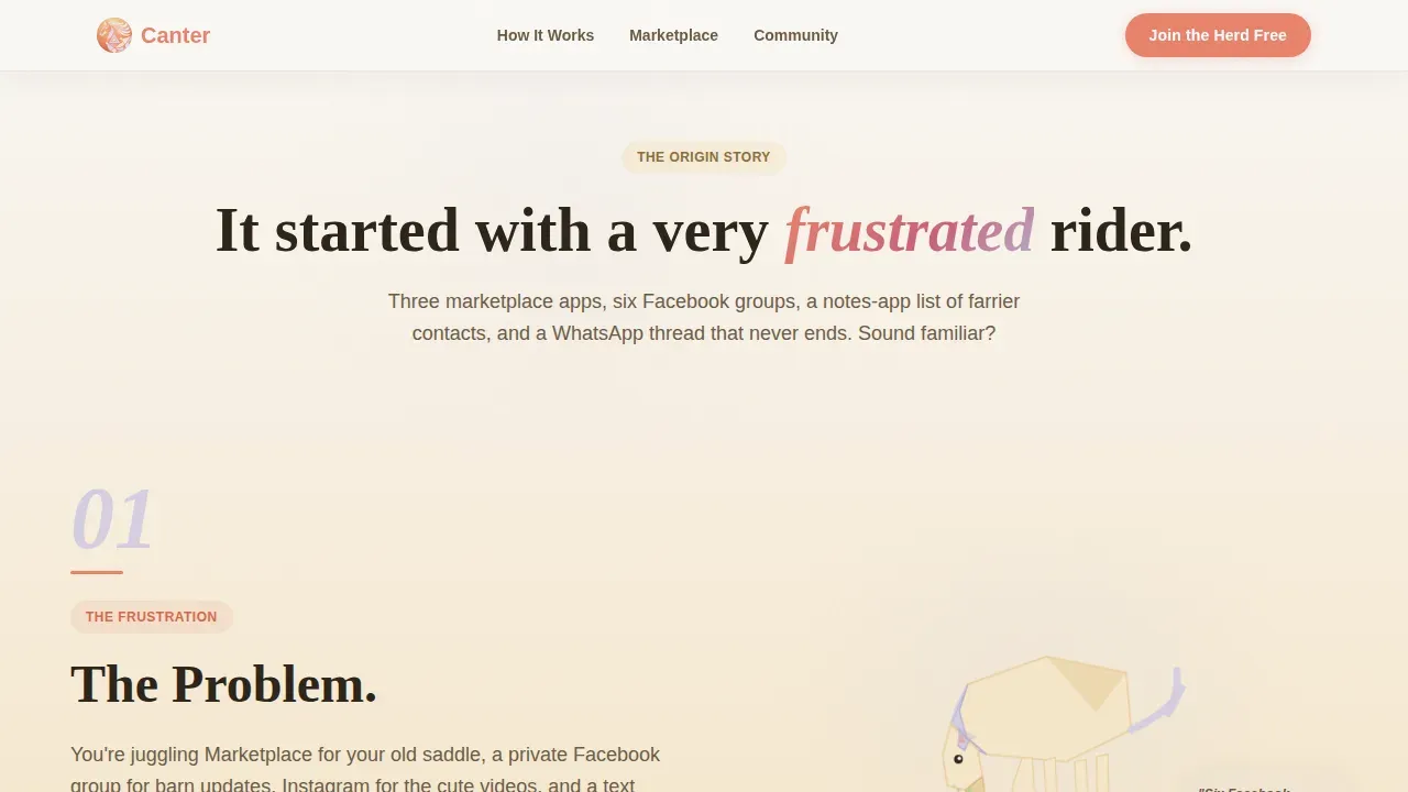 Equestrian Community Platform Landing Page Template