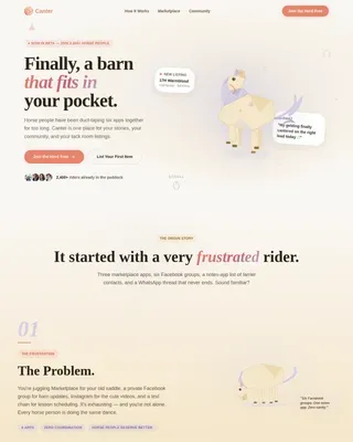 Equestrian Community Platform Landing Page Template