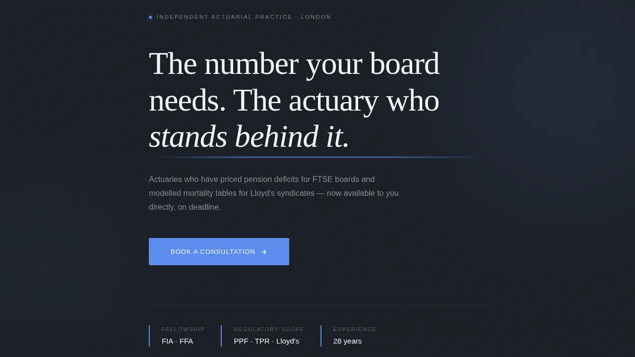 Premium Actuary Services Landing Page Template